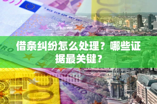 北京借条纠纷怎么处理？哪些证据最关键？