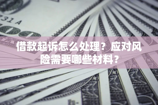 北京借款起诉怎么处理？应对风险需要哪些材料？